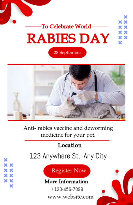 White Maximalist World Rabies Day  Tabloid template
