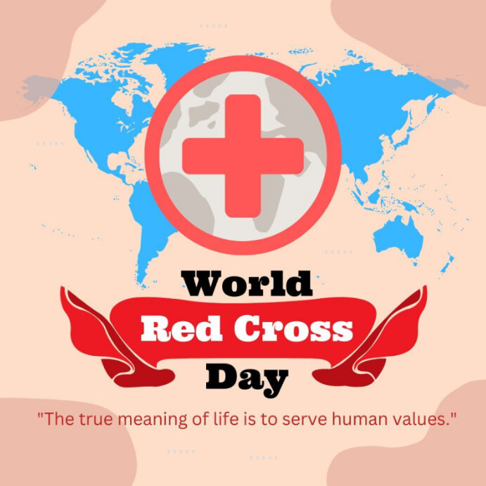 White Maximalist World Red Cross Day Instagram Post template