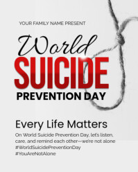 White World Suicide Prevention Day Instagram Portrait Template