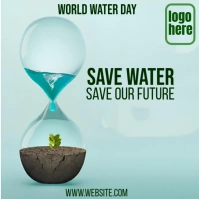 White Maximalist World Water Day  Square (1:1) template