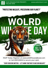 White Maximalist World Wildlife Day A5 template