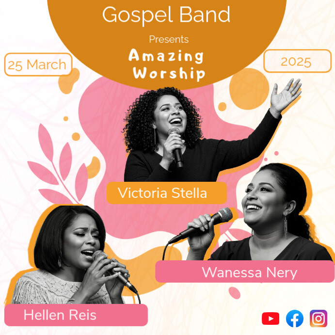White Maximalist Worship Praise Program Post Template | PosterMyWall