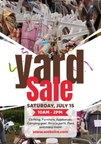 White Maximalist Yard Sale Ad Template A1