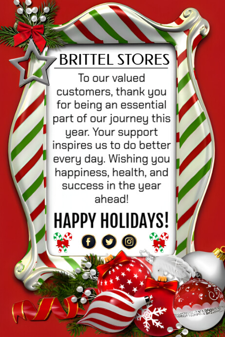 White Maximalist Year End Customer Appreciation  Poster template