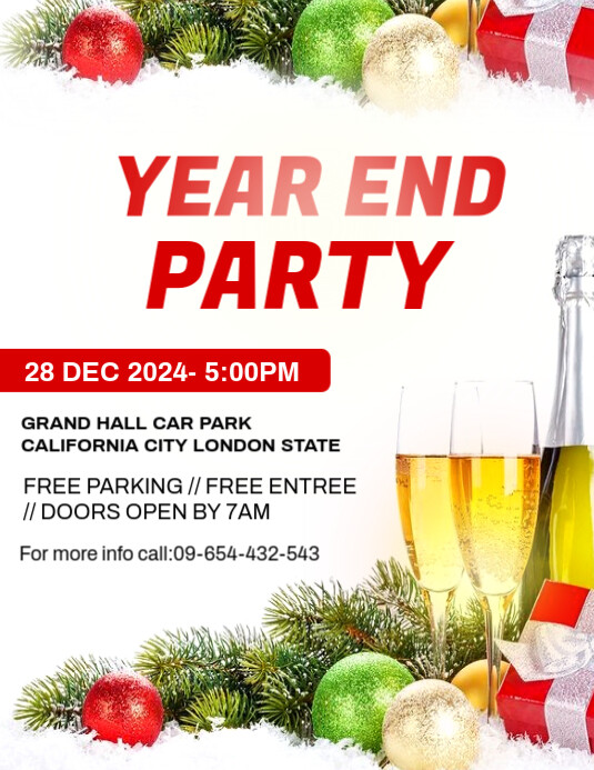 Copy of White Maximalist Year End Party Invitation Template Flyer (us ...
