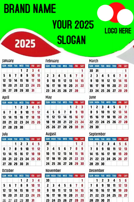 White Maximalist Yearly Slogan  Poster template