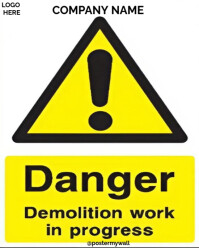 White Maximalist Yellow Black White Caution Sign Danger Demolition Work In Progress Design Template Instagram Portrait