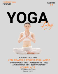 White Maximalist Yoga Day Flyer (us Letter) template