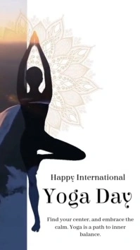 White Maximalist Yoga Day Tiktok Video template