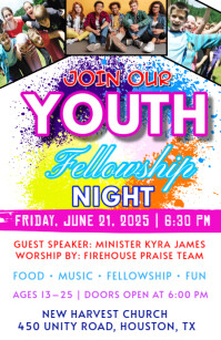 White Youth Fellowship Event Tabloid Template