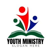 White Maximalist Youth Ministry Logo template