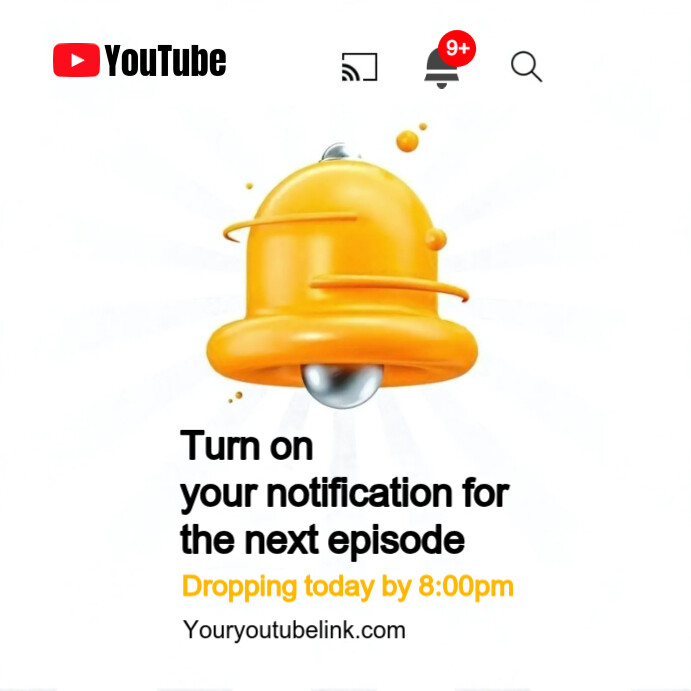 White Maximalist Youtube New Episode Alert  Instagram Post template