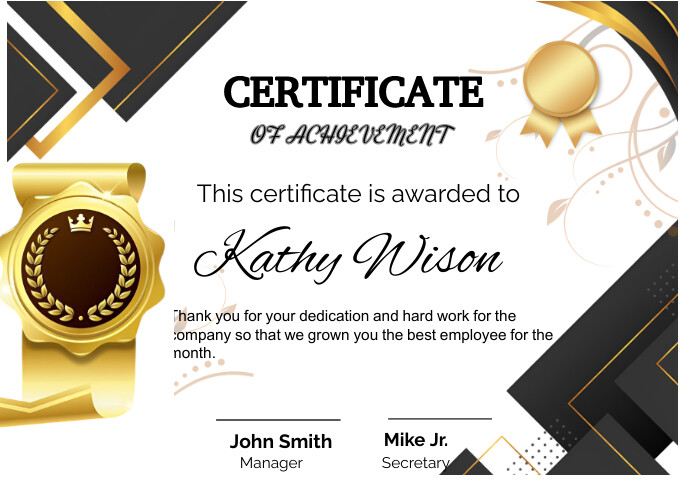 White Maximalists professional Certificate of A4 template