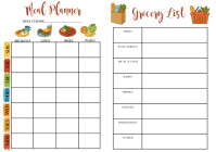 White Meal Planner And Grocery List Template Printable A4