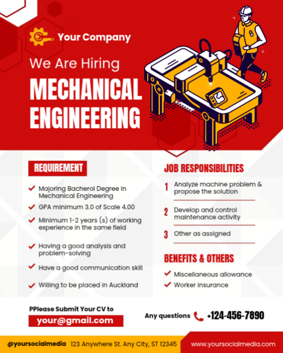 Engineering Post Blog White Mechanical Engineering Job Posting Instagram Portrait Template ...
