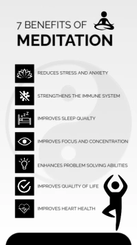White Meditation Benefits Instagram Story template
