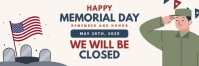 White Memorial Day Business Sign Banner 2' × 6' template