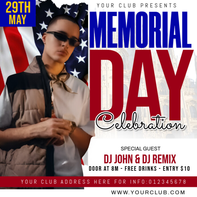 Copy of White Memorial Day Celebration Instagram Post | PosterMyWall