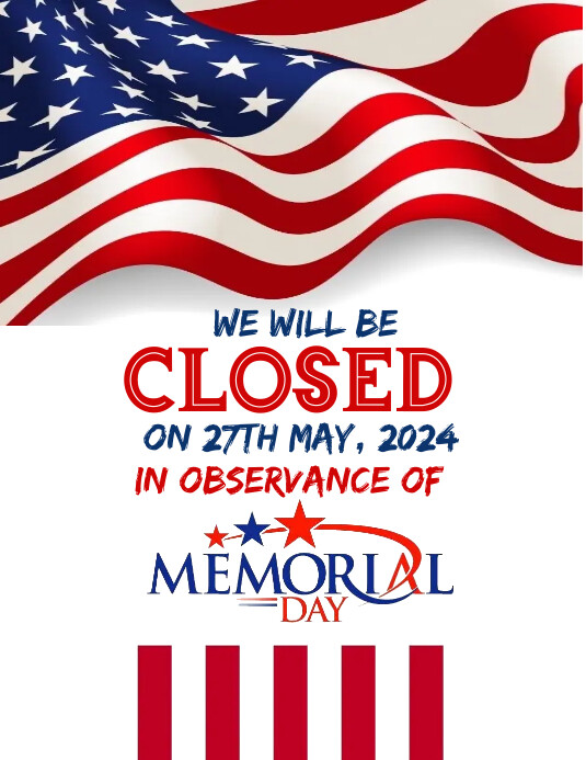 Copy of White Memorial Day Holiday Flyer (us Letter) | PosterMyWall