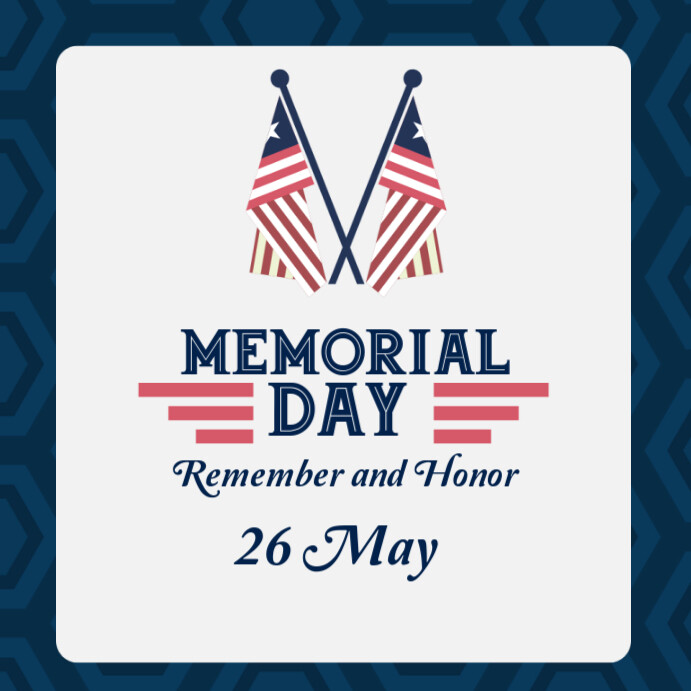 White  Memorial Day Instagram Post template