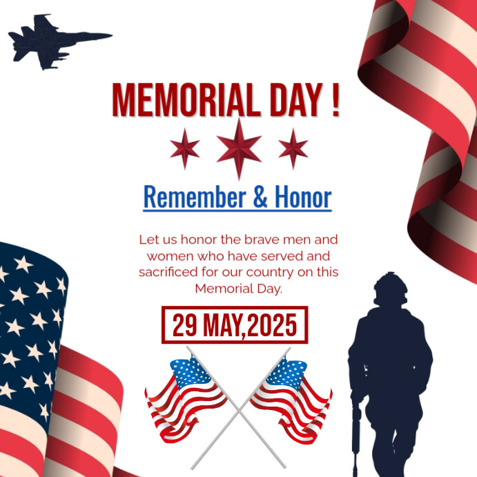 Copy of White Memorial Day Instagram Post | PosterMyWall