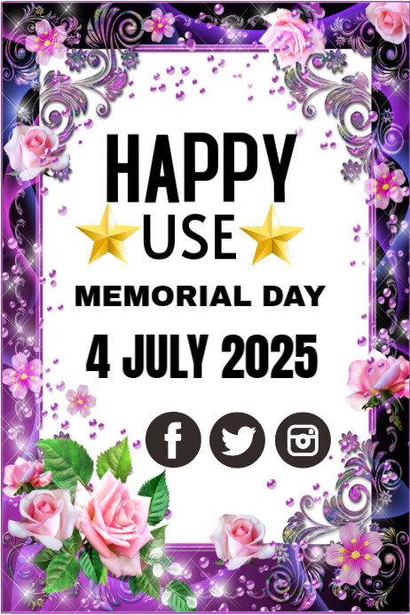 White Memorial Day Poster Plakat template