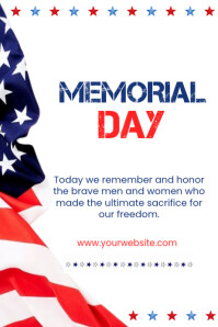 White Memorial Day Poster template