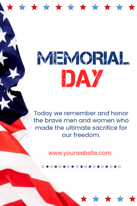 White Memorial Day Poster Cartaz template