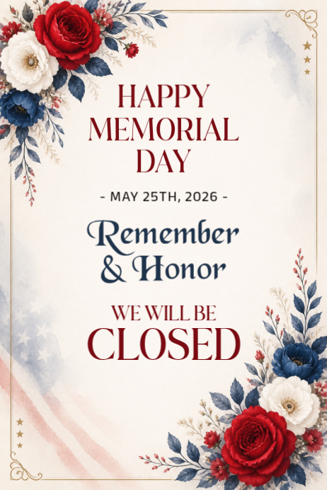 White Memorial Day Poster Template | PosterMyWall
