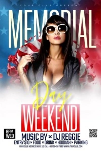 White  Memorial Day Poster Plakkaat template