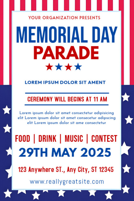 Copy of White Memorial Day Prade Poster | PosterMyWall