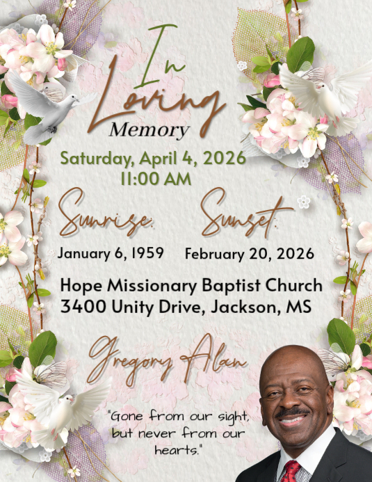 White Memorial Service Flyer Template | PosterMyWall