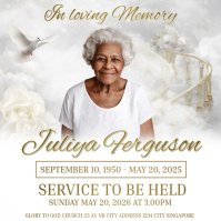 White Memorial Service Instagram Post template