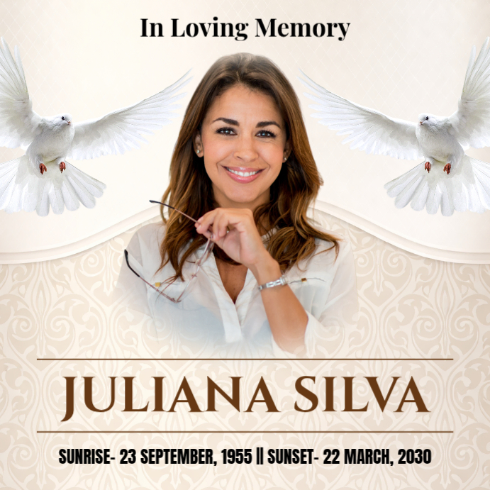 White Memorial Tribute Instagram Post Template | PosterMyWall
