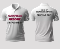 White men's polo with collar mockup template Rectangle moyen