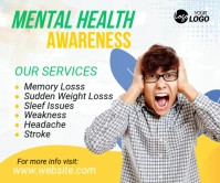 White Mental Health Awareness  Large Rectangle Rectángulo Grande template