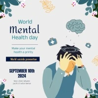 White Mental Health Month Instagram Post template