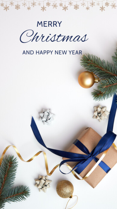 White Merry Christmas And Happy New Year Instagram Story Template ...