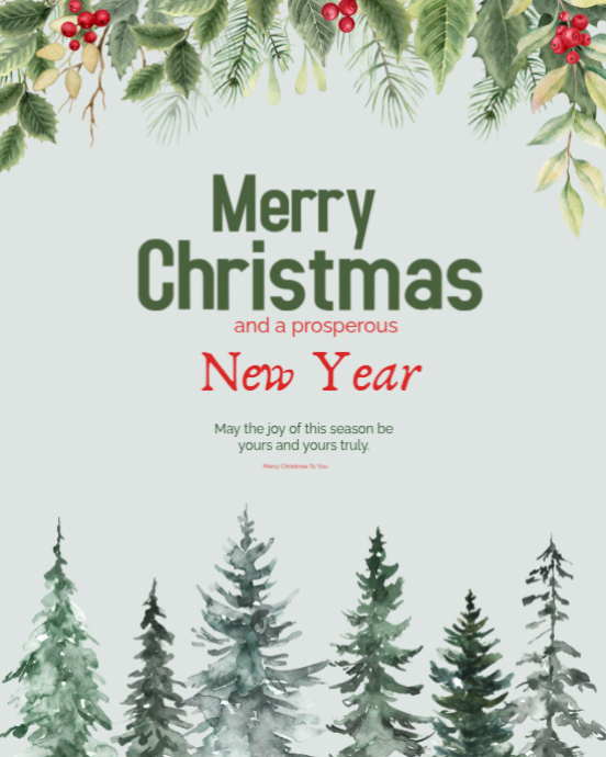 White Merry Christmas And Happy New Year Instagram Portrait Template ...
