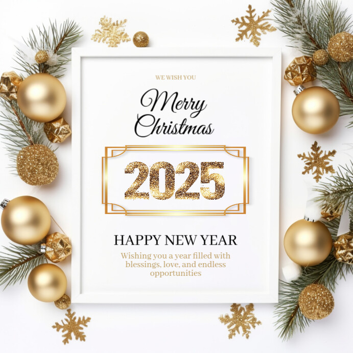 Copy of White Merry Christmas And Happy New Year Instagram Post ...