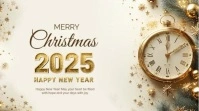 White Merry Christmas And Happy New Year Presentation (16:9) 演示(16:9) template