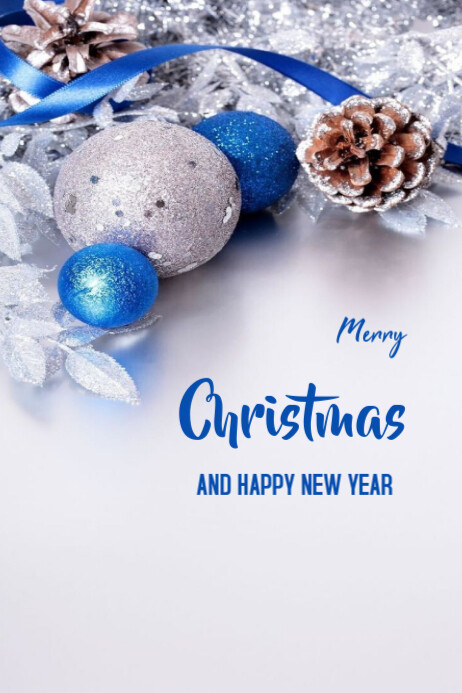 White Merry Christmas And New Year Templates Online Greeting Cards ...