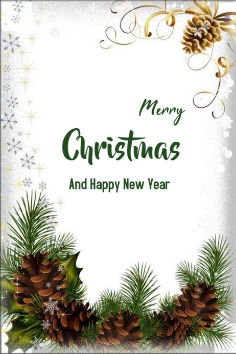 Copy of White Merry Christmas And New Year Templates Online Greeting ...
