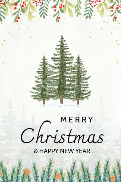 Copy of White Merry Christmas And New Year Templates Online Greeting ...
