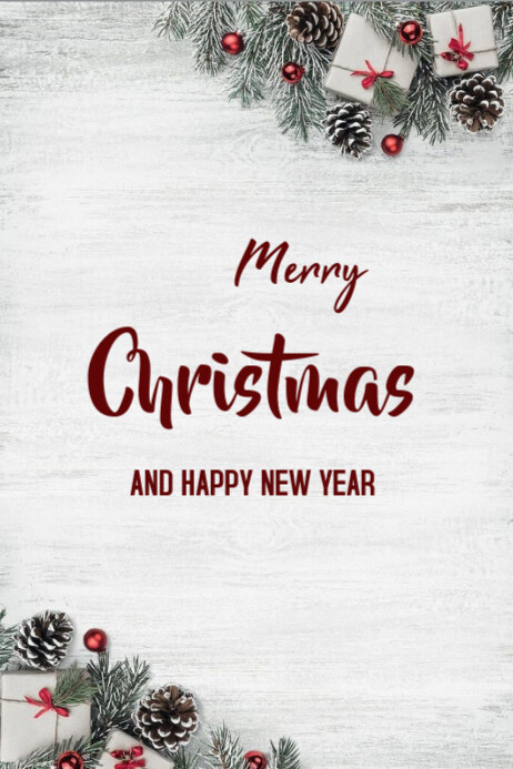 Plantilla de White Merry Christmas And New Year Templates Online ...