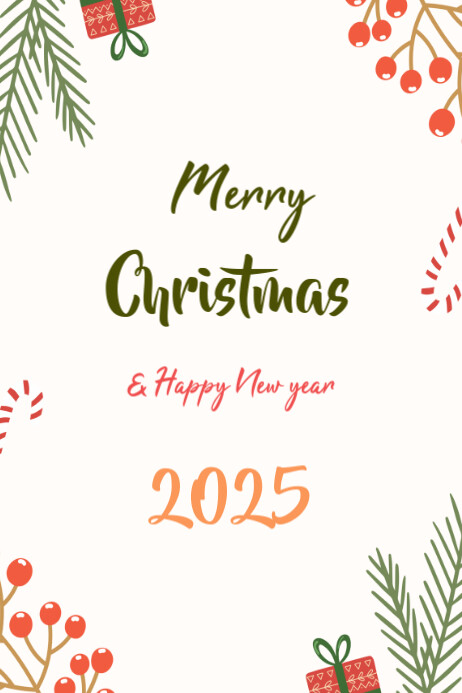 Copy of White Merry Christmas And New Year Templates Online Greeting ...