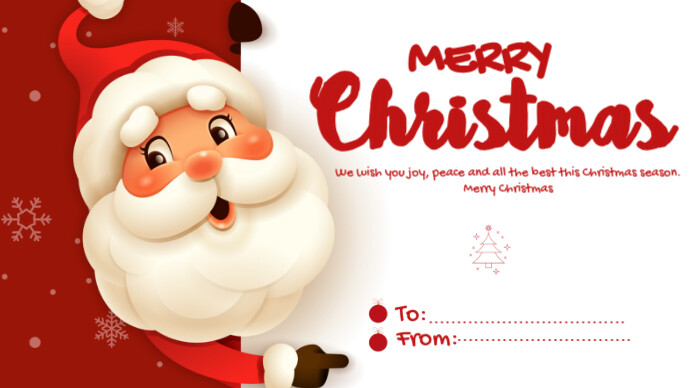 White Merry Christmas  Digital Display (16:9) template