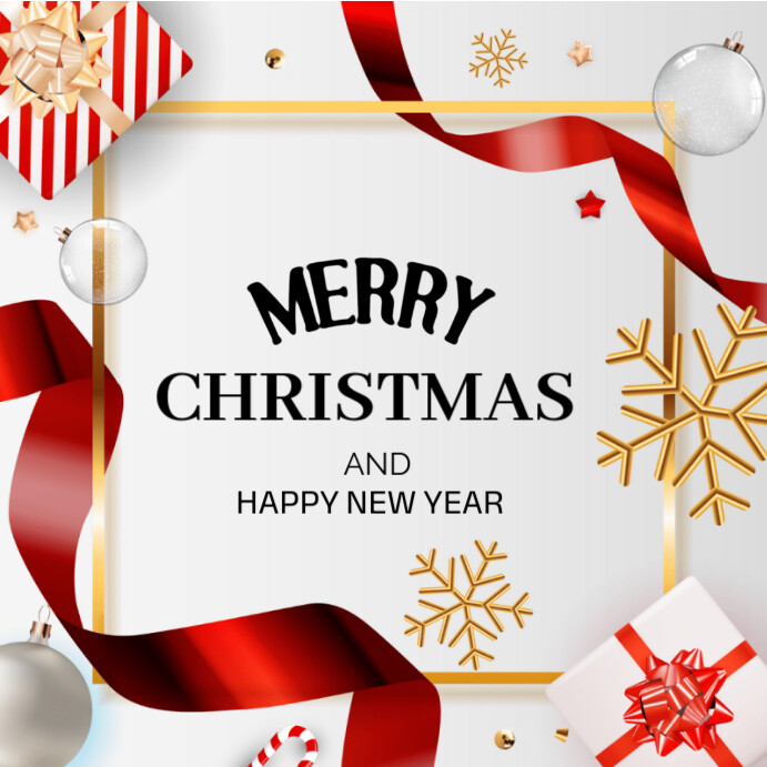 White Merry Christmas Instagram Post Template | PosterMyWall