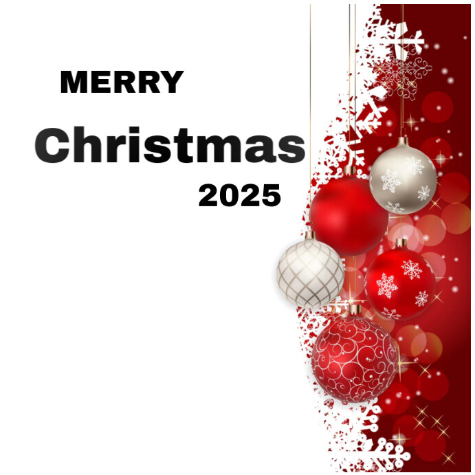 White Merry Christmas Instagram Post Template | PosterMyWall