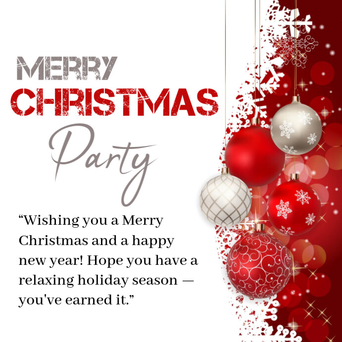 Copy of White Merry Christmas Party Instagram Post | PosterMyWall